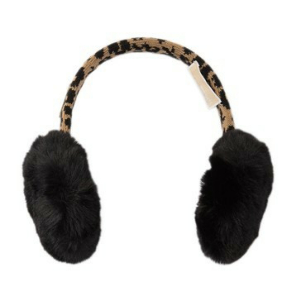 🆕️ Michael Kors Leopard Knit/Faux Fur Ear Muffs - Picture 1 of 8
